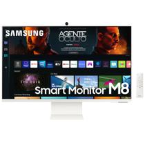 Monitor Samsung SMART M8 32" UHD 4K HDR10+ USB-C Micro HDMI Bluetooth WI-FI Speaker Alexa Tizen Branco - LS32BM801ULXZD