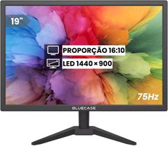 Monitor Slim LED 19 HD 75Hz 5ms Preto Suporte Base VESA 75x75mm Compatível HDMI e VGA