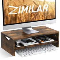 Monitor Stand Riser, semelhante a 2 camadas, laptop, PC, iMac, madeira