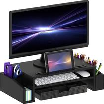 Monitor Stand Riser Simple Houseware com organizador preto Monitor Stand Riser Simple Houseware com organizador preto