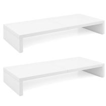 Monitor Stand Riser TEAMIX White Wood, 20 polegadas, pacote com 2