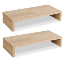 Monitor Stand Riser TEAMIX Wood 20 polegadas, pacote com 2 unidades, preto
