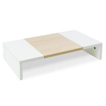 Monitor Stand Riser TEAMIX Wood com armazenamento de 20 polegadas branco+ácer