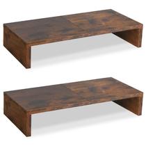 Monitor Stand Riser TEAMIX Wood de 20 polegadas, pacote com 2 unidades, preto