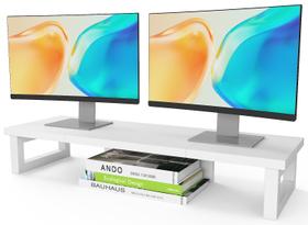 Monitor Stand Riser WESTREE Dual para 2 monitores de madeira/aço