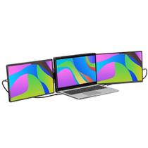 Monitor SuperFrame Double View, 2 Telas de 14 Pol, 60Hz, IPS, Full HD, Portátil, Preto, SFDFB-1460-FHD-PRO