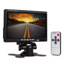 Monitor Tela TFT LCD 7" Preto para Carro com Controle Remoto - 2 Entradas AV para Câmera de Ré e DVD