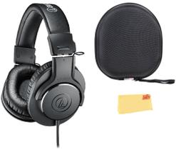 Monitore os fones de ouvido Audio-Technica ATH-M20x pretos com estojo