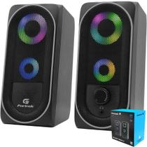 Monitores de Áudio Gamer Para Notebook Sansung Acer Dell Com Iluminação Rgb e Controle Touch de Volume e Iluminação - Fortrek