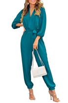 Mono Enterizo PRETTYGARDEN para Mujer con Cuello en V, Cinturón y Bolsillos Talla XXL Mono Enterizo PRETTYGARDEN para Mujer con Cuello en V, Cinturón y Bolsillos Talla XXL