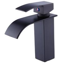 Monocomando lavatório de mesa cascata bica baixa black matte