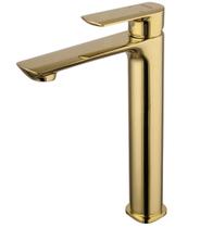 Monocomando lavatório de mesa luxor bica alta gold