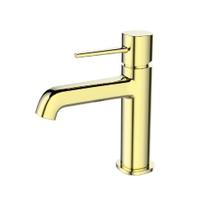 Monocomando Lavatório Mesa Bica Baixa Redonda Gold Jiwi