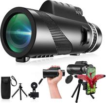 Monocular Compacto 80x100 HD - Alta Potência para Observação de Pássaros, Caça e Viagens