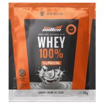 Monodose Whey Protein 100 New Millen 30g 21g Proteína Baunilha, Coco, Doce de Leite e Leite Ninho