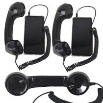 Monofone Pop Phone Microfone P2 Kit 3 Und Atende Chamadas Ligaçoes Celular Atende Audio Portatil Estilo Vintage
