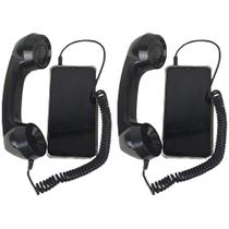 Monofone Retro Microfone kit 2 Und Pop Phone Smartphone Pc Atende Ligaçoes Chamadas Celular Telefone Portatil Audio
