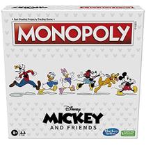 Monopólio: Disney Mickey and Friends Edition Board Game, Ages 8+, para fãs da Disney, Monopoly Tokens, Exclusive Disney Pins