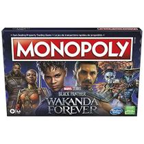 MONOPOLY: Jogo de tabuleiro Black Panther: Wakanda Forever Edition da Marvel Studios para famílias e crianças com mais de 8 anos, jogo para 2-6 jogadores