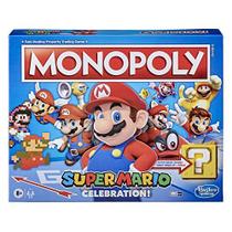 MONOPOLY Super Mario Celebration Edition Jogo de tabuleiro para fãs de Super Mario para idades 8 ou mais, com efeitos sonoros de videogame