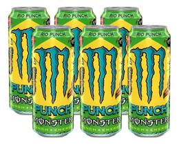 Monster Energy Punch Rio 473ml Explosão de Sabor Tropical e Energia 6 unidades Monster Energy Punch Rio 473ml Explosão de Sabor Tropical e Energia 6 unidades
