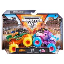 Monster Jam 1:64 - 2 Carrinhos - Dragon e Sparkle Smash