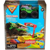 Monster jam carrinho e rampa com lancador 1:72 sunny