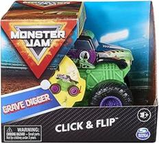 Monster Jam - Escala 1:43 - Click & Flip - Grave Digger Monster Jam - Escala 1:43 - Click & Flip - Grave Digger