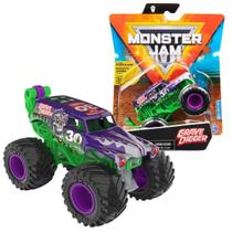 Monster Jam Truck Carro Grave Digger Wheelie Bar 1:64 Sunny