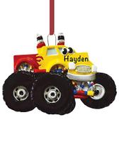 Monster Truck Toy Ornaments para a Árvore de Natal 2022 Polyresin Monster Jam Trucks Ornamentos para Meninos Personalizado Grave Digger Monster Truck Toy Decor Enfeites divertidos para crianças