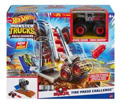 Monster Trucks Smashers Hot Wheels Tire Press Challenge - Mattel