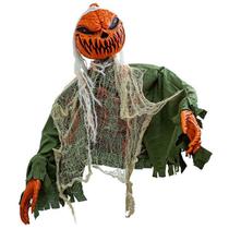 Monstro Abobora Zumbi Halloween Dia das Bruxas Festa Busto Sensor Presença Luz Grito Terror Som Barulho Decoraçao