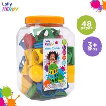 Monta castelo lolly nenny 48 pcs +3 anos lúdico ajuda no desenvolvimento da criança