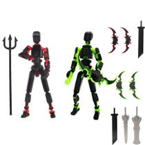 Montagem de bonecos de ação concluída, pacote com 2 robôs T13 Lucky 13 Montagem de bonecos de ação concluída, pacote com 2 robôs T13 Lucky 13