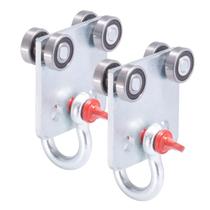 Montagem de carrinho de 4 rodas com manilha para canal de suporte de 4 cm