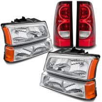 Montagem de Farol e Farol Traseiro Vermelho para Chevrolet Silverado