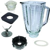 Montagem de frasco de vidro de 1,25 L compatível com o liquidificador Oster Montagem de frasco de vidro de 1,25 L compatível com o liquidificador Oster