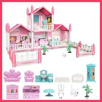 Montagem DIY do Princess Dream Castle com 4 quartos - rosa