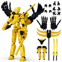 Montagem do boneco de ação Binvin T13 Nova 13 concluída em amarelo