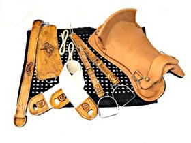 Montaria 10 Peças Sela freio de ouro Laço Comprido Montaria 10 Peças Sela freio de ouro Laço Comprido