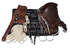 Montaria KIT 13x PEÇAS Sela Freio Ouro e BACHEIRO