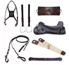 Montaria Sela Freio De Ouro Completa 9x peças COURO Montaria Sela Freio De Ouro Completa 9x peças COURO