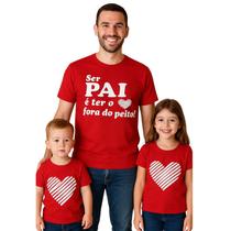 Monte Kit blusa pai e filho ser pai coração valor individual Monte Kit blusa pai e filho ser pai coração valor individual