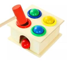 Montessori Brinquedo Madeira Martelo E Bola Drop Montessori Brinquedo Madeira Martelo E Bola Drop