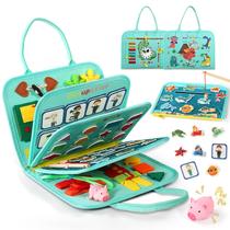 Montessori Busy Board Quiet Flower para 1-3 anos com pesca