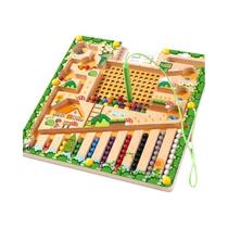 Montessori Jogos De Classificação Magnética Quebra-cabeça De Madeira Brinquedos Labirinto Placa Cor