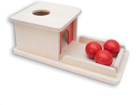 Montessori Object Permanência Caixa de Brinquedo de Madeira Bandeja de Brinquedo e Bola Cair c/ Três (3) Bolas Bebê Primeiro Aprendendo Brinquedos Caixa de Imbucare - TXC