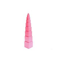 Montessori Pink Tower Adena com 10 cubos para percepção visual