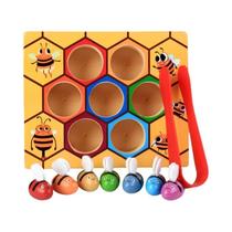 Montessori Quebra-cabeça De Classificação De Cores Braçadeira Abelha Para Colmeia Brinquedo De