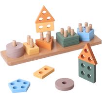 Montessori Toys BESTAMTOY Wooden Sorting Stacking 1 ano